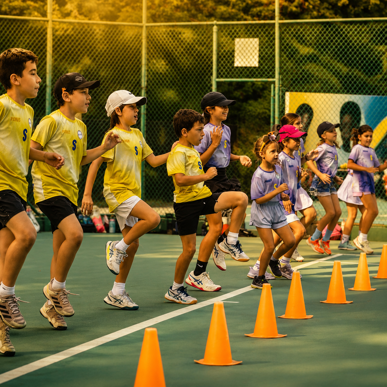 Niños entrenando en la FVT durante MiniBlock TenniSapien